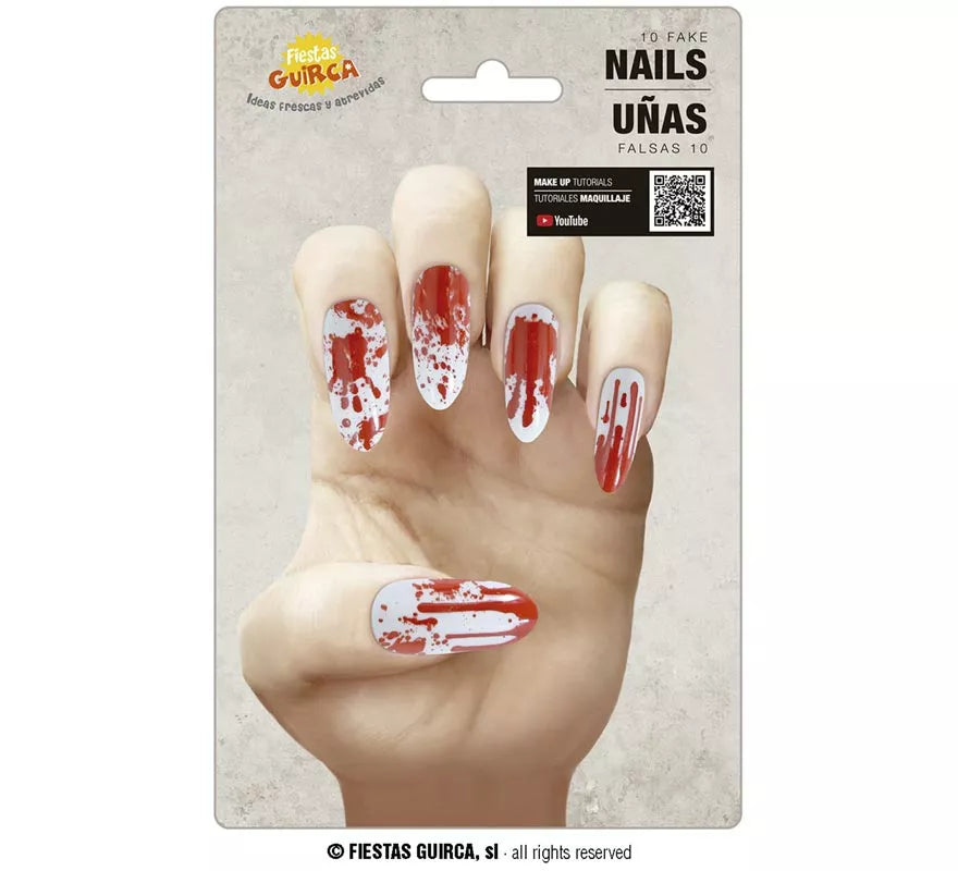 Pack de 10 Uñas Sangrientas con pegamento