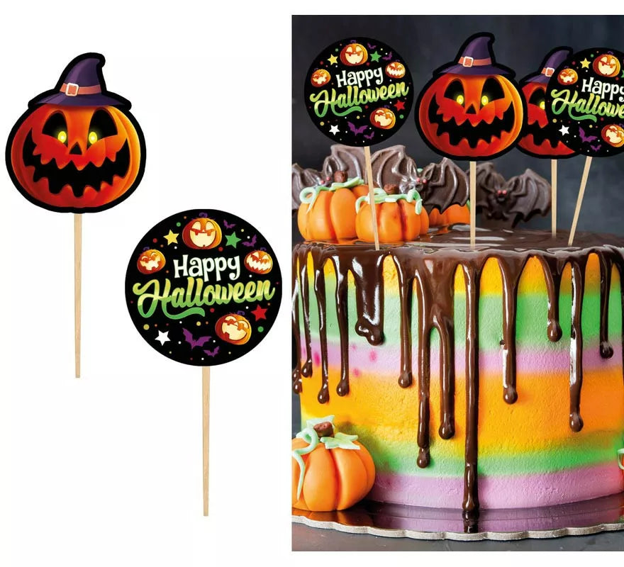 Translation missing: es.12 Palillos Decorativos con papel Pumpkin 6 cm
