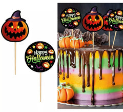 12 Stuzzicadenti Decorativi con Carta Zucca 6 cm