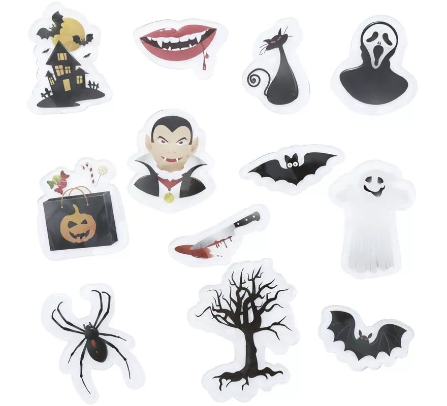 Translation missing: it.12 Pegatinas de Gel Drácula y Fantasma modelos surtidos