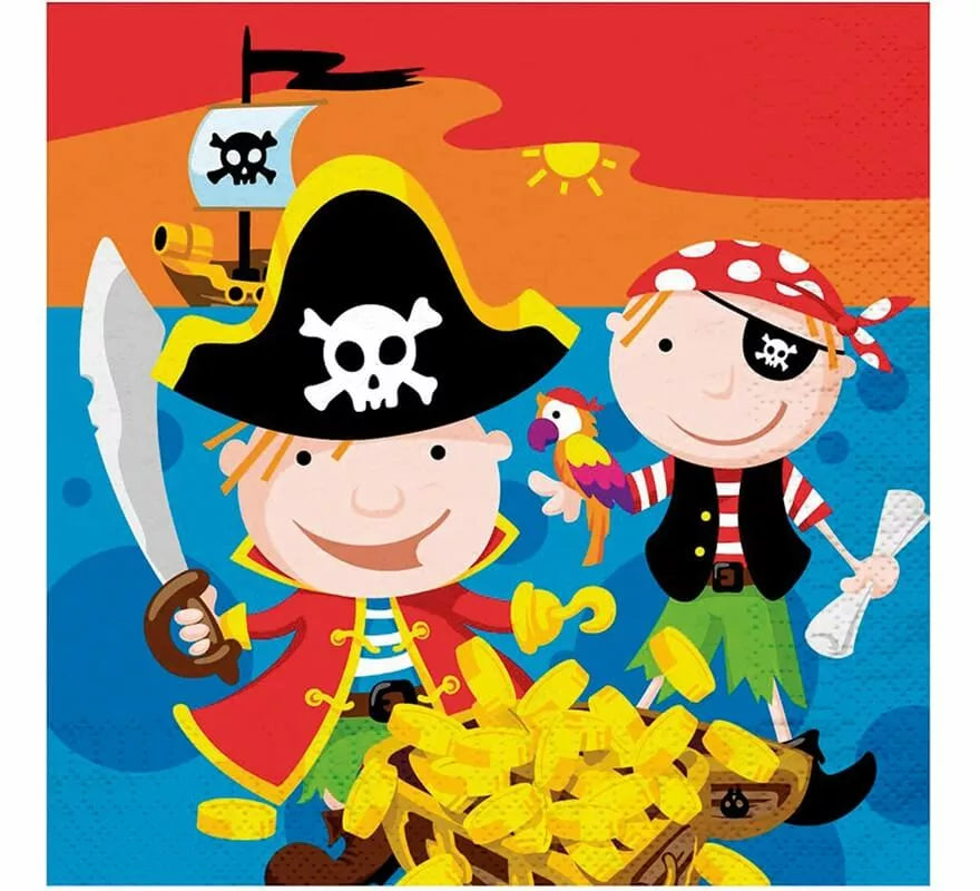 Translation missing: es.12 Servilletas de Piratas de 33x33 cm