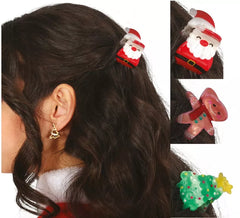 3 fermagli per capelli natalizi da 3,5 cm