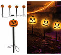 4 Faroles Calabazas con Luz para Jardín 33 cm