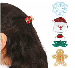 5 fermagli per capelli natalizi da 3 cm