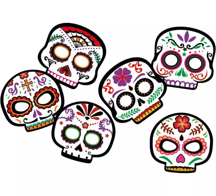 Translation missing: it.6 Máscaras del Día de los Muertos de cartón