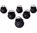 6 Mini Calderos Negros de 5x7x7 cm