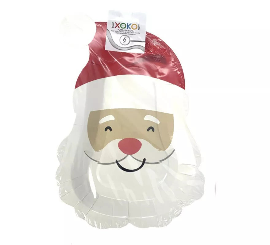 Translation missing: it.6 Platos de papel de Papá Noel de 27x18.5 cm