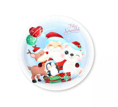 6 piatti di carta Babbo Natale 23 cm