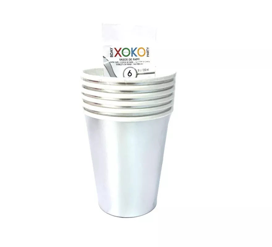 Translation missing: es.6 Vasos de papel color Plata Navidad de 270 ml
