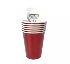 6 bicchieri di carta rosso natalizio da 270 ml