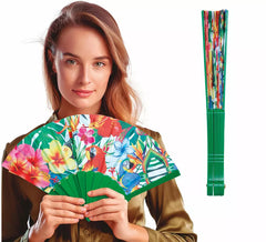 Abanico Hawai de Flores y Animales