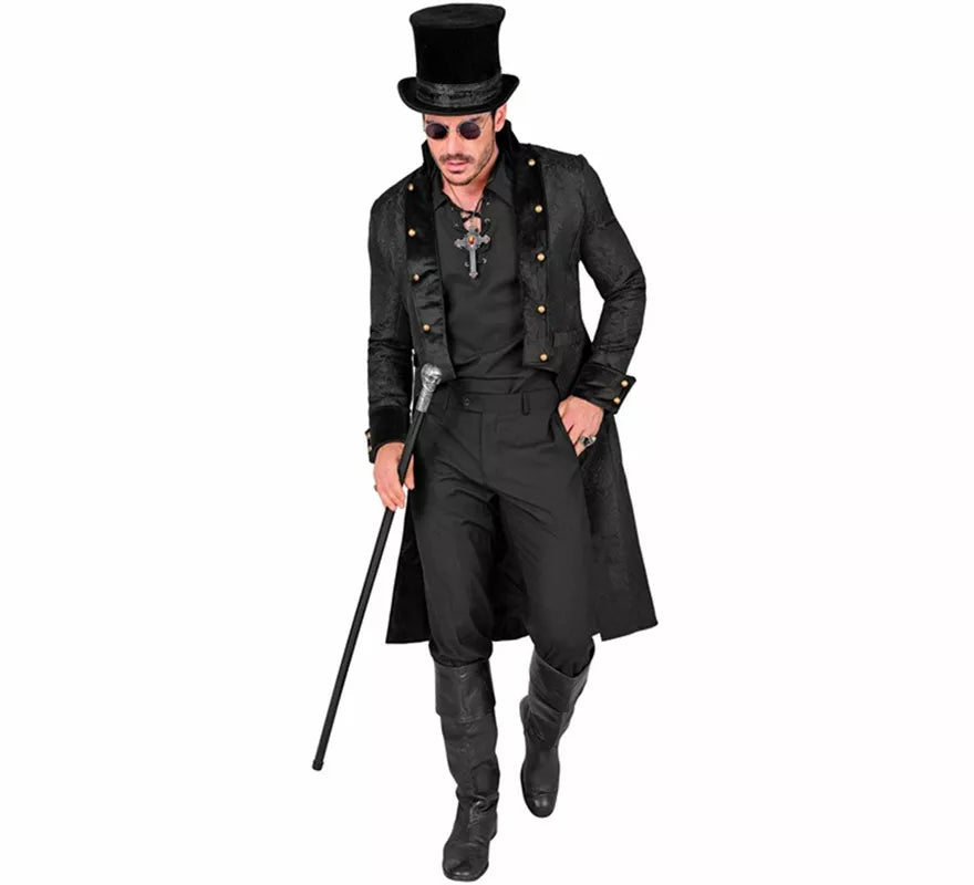 Translation missing: it.Abrigo Victoriano negro para hombre