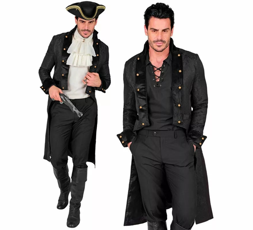 Translation missing: it.Abrigo Victoriano negro para hombre