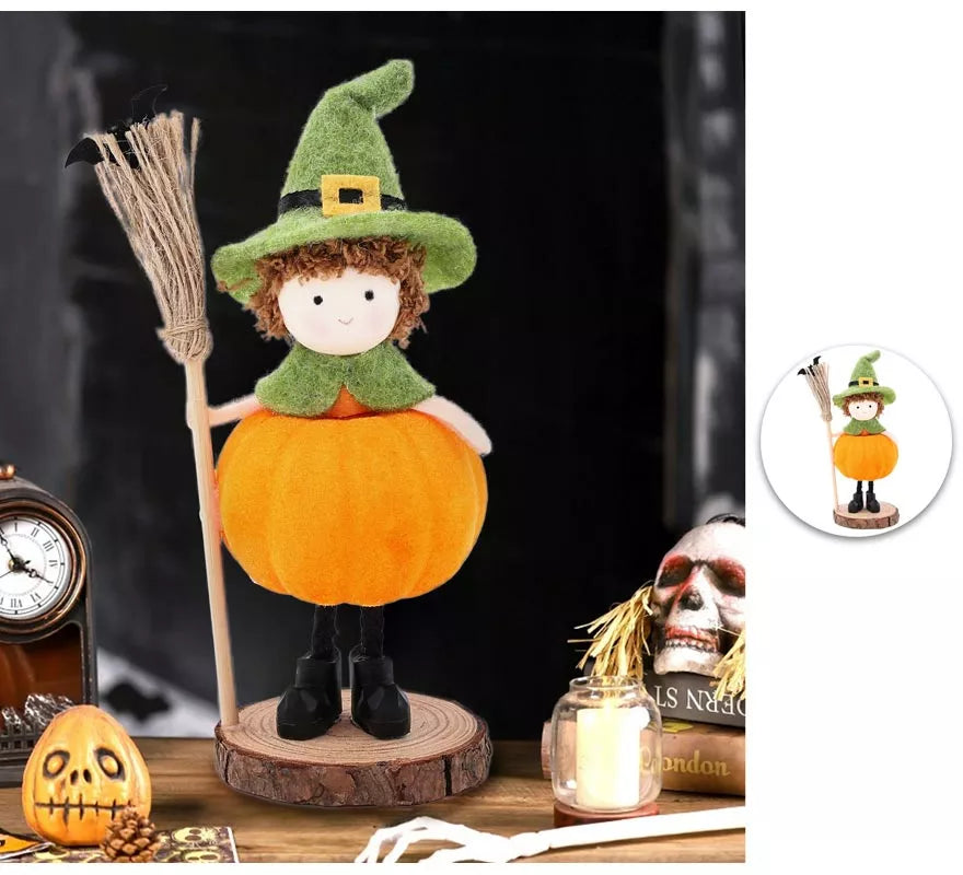 Translation missing: it.Adorno Muñeco Calabaza con Escoba 15 cm