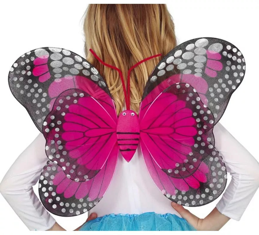 Alas de Mariposa Fucsia y Negro de 50x39 cm