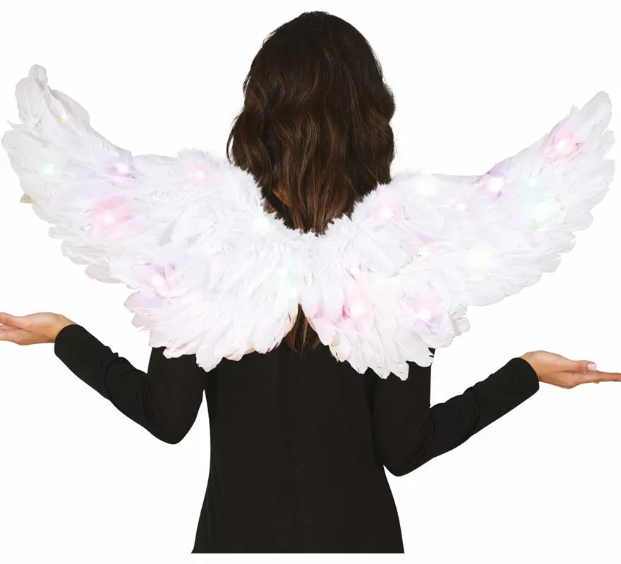 Translation missing: it.Alas de Plumas blanca con luz de 80x40 cm
