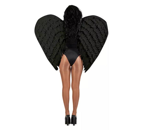 Alas Gigantes Plumas Negras 100X80 cm