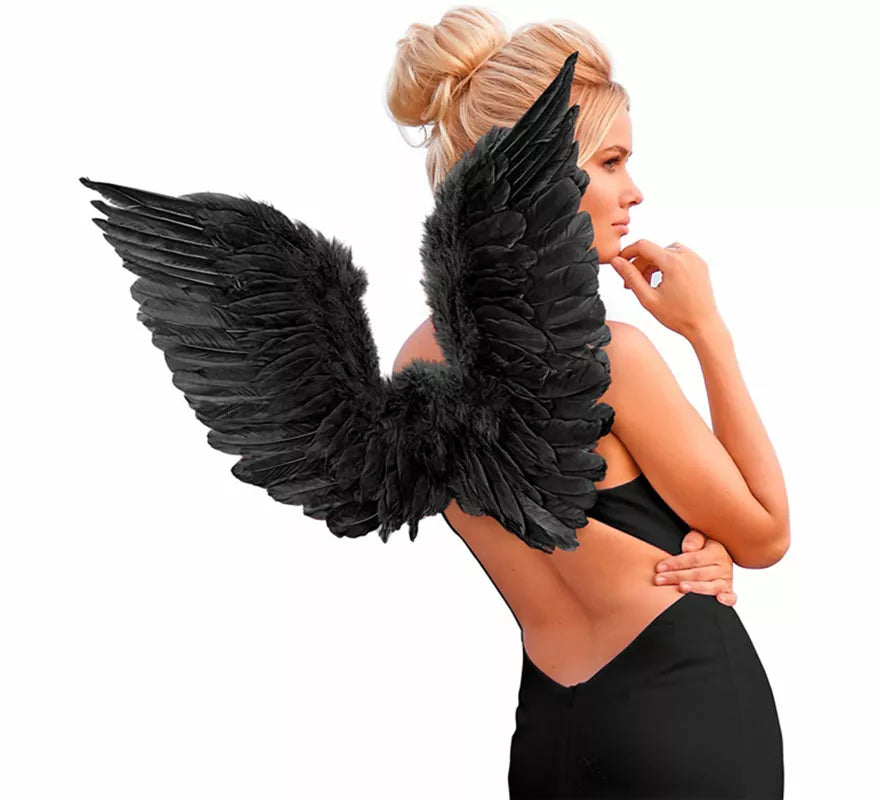 Translation missing: es.Alas negras con Plumas 78x36 cm