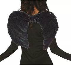 Ali con piume nere 50 cm. Per Halloween