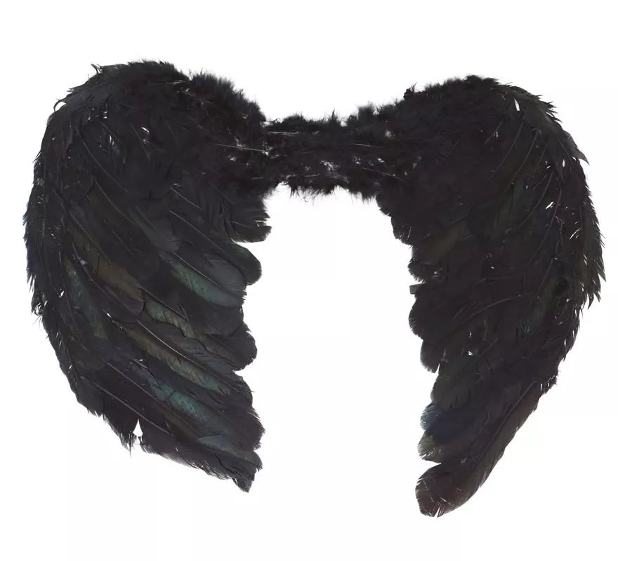 Translation missing: it.Alas negras de plumas de 50 cm. para Halloween
