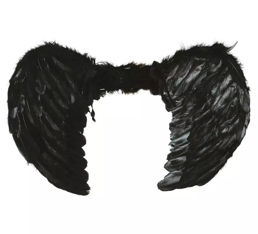 Translation missing: it.Alas negras de plumas de 50 cm. para Halloween