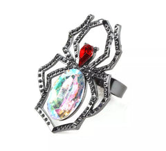 Anello ragno in metallo lucido