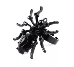 Anello ragno nero in metallo