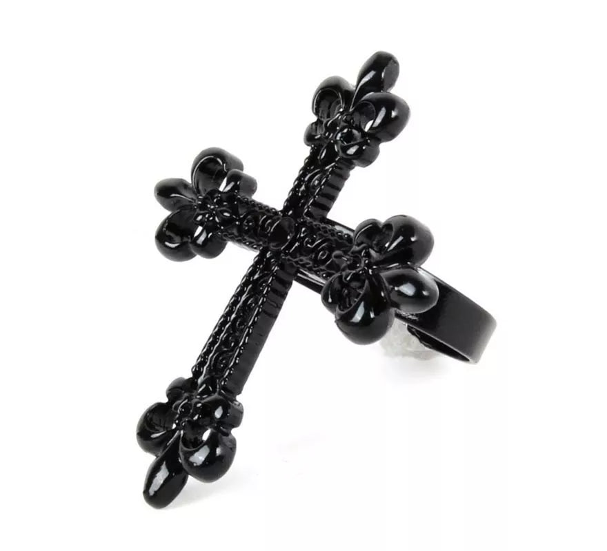 Translation missing: it.Anillo de Cruz negra de metal