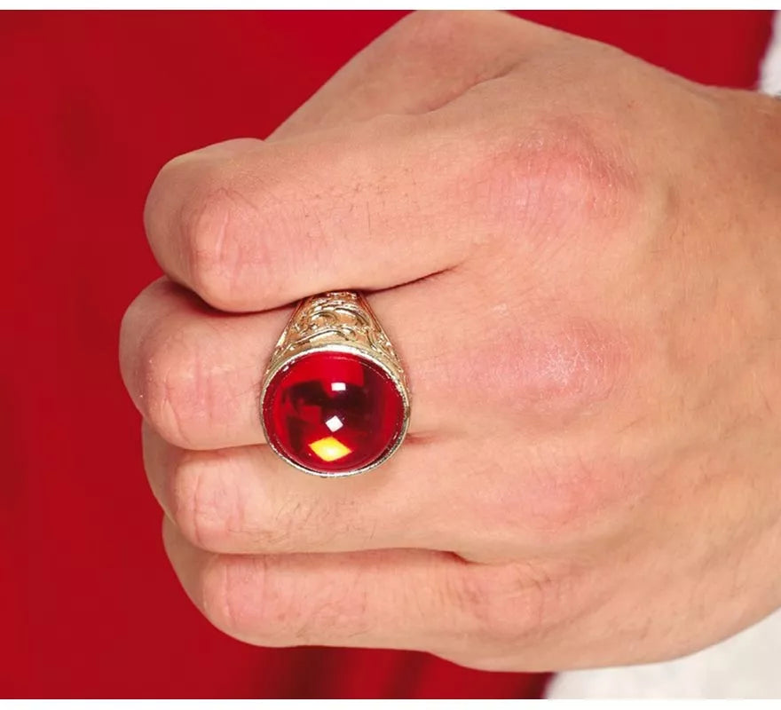 Translation missing: es.Anillo dorado con Rubí de plástico