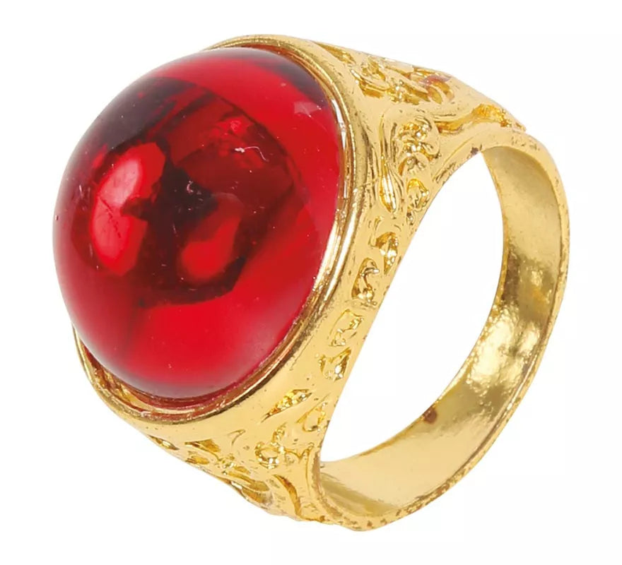 Translation missing: es.Anillo dorado con Rubí de plástico