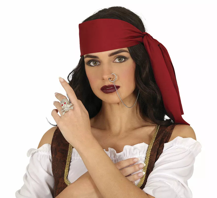 Translation missing: it.Anillo y Pendiente con Piercing Pirata adulta