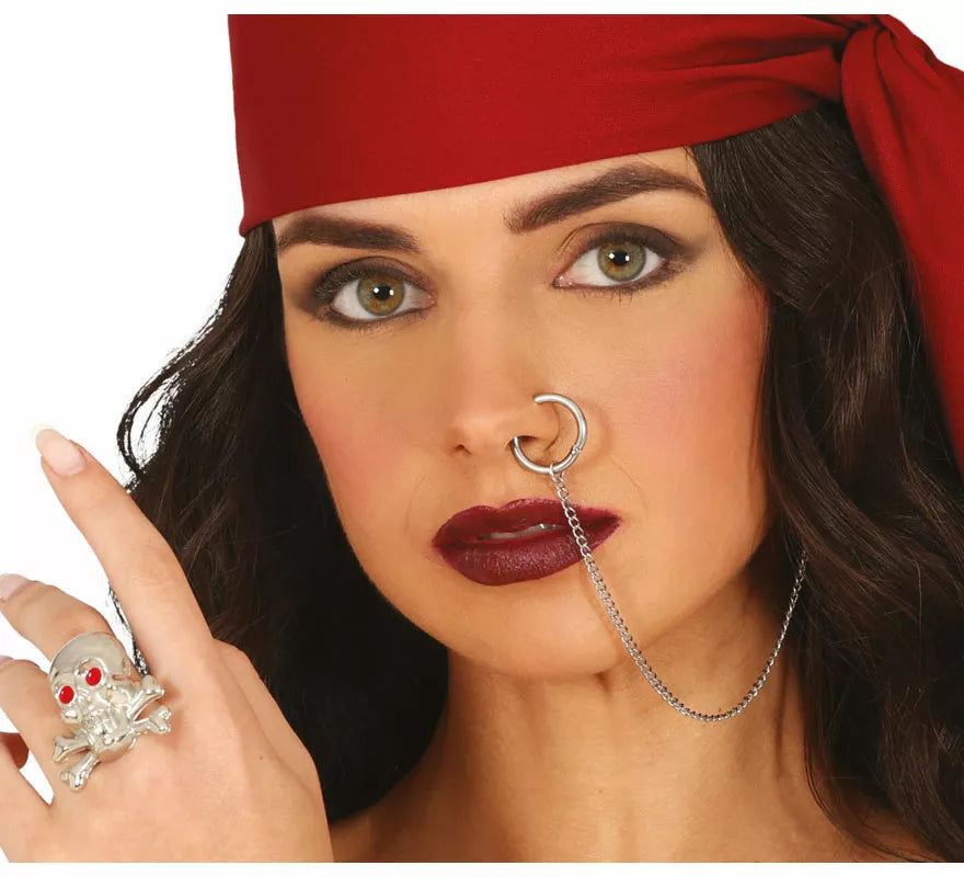 Translation missing: it.Anillo y Pendiente con Piercing Pirata adulta