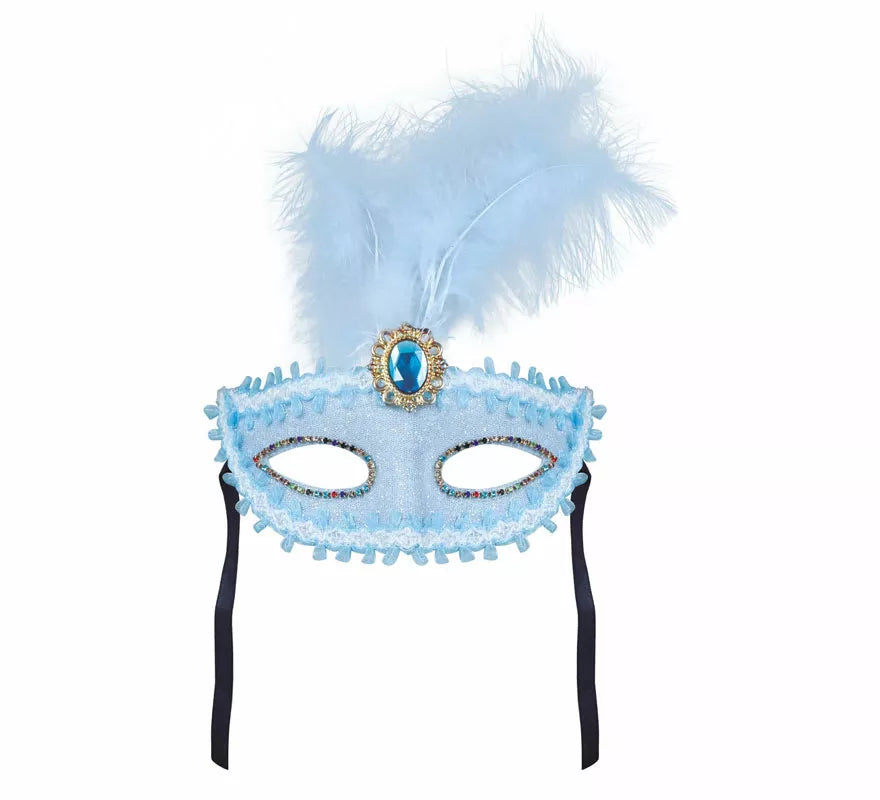 Translation missing: es.Antifaz Azul con Pluma