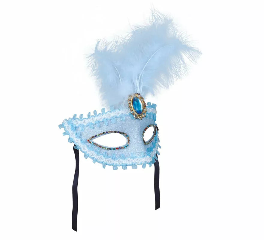 Translation missing: es.Antifaz Azul con Pluma