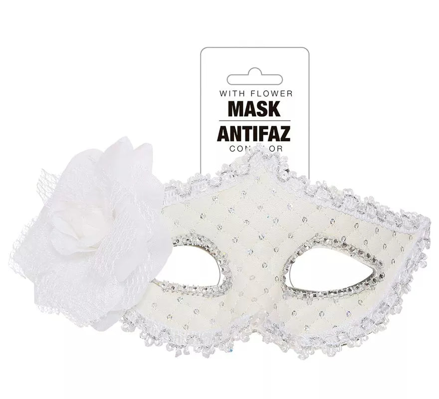 Translation missing: es.Antifaz Blanco con Flor