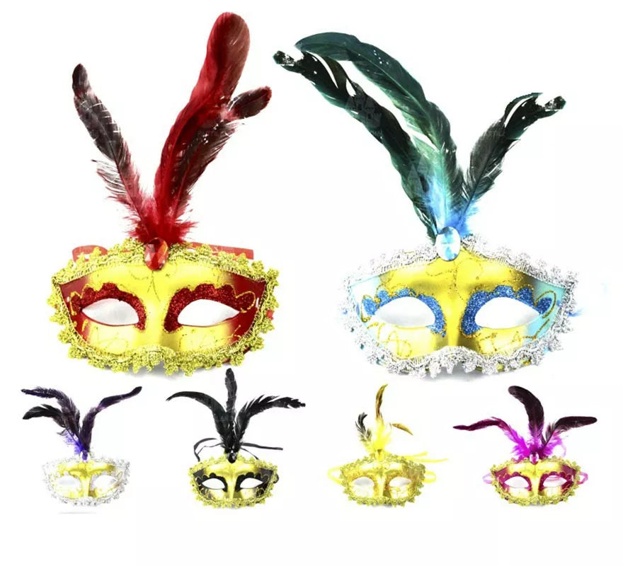 Translation missing: it.Antifaz Carnaval con plumas colores surtidos