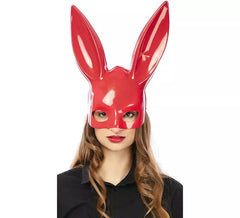 Antifaz de Conejo rojo con orejas grandes adulto de 33,5x27 cm