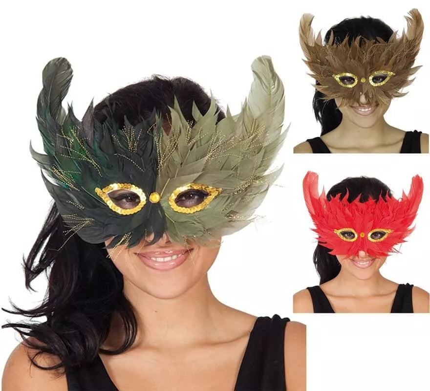 Antifaz de Plumas en varios colores