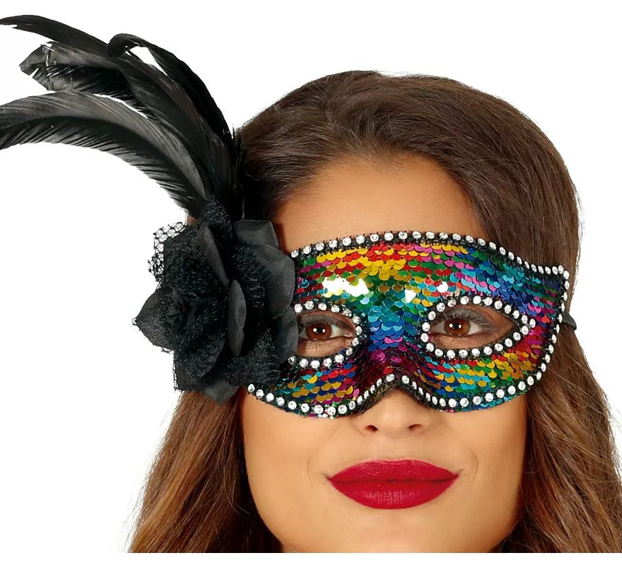 Translation missing: it.Antifaz Multicolor con Pluma