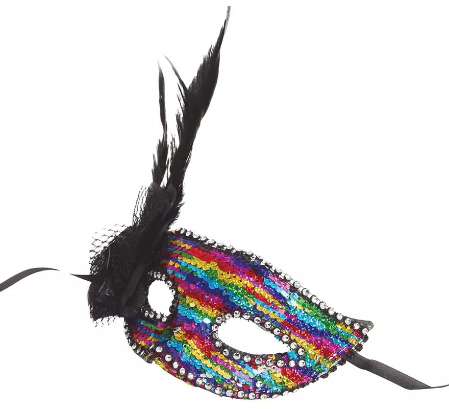 Translation missing: es.Antifaz Multicolor con Pluma