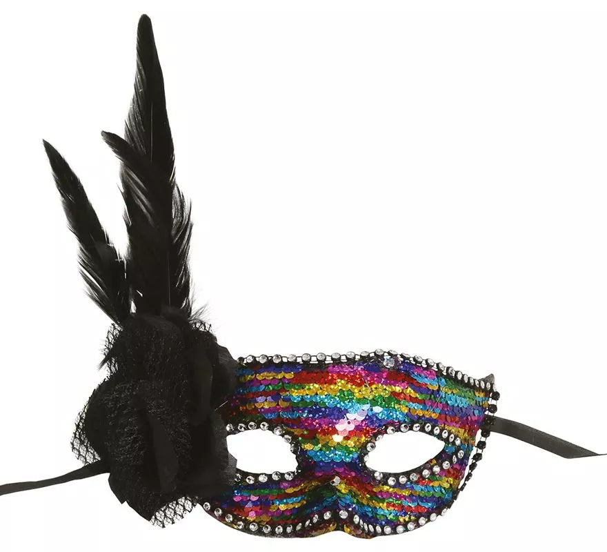 Translation missing: es.Antifaz Multicolor con Pluma