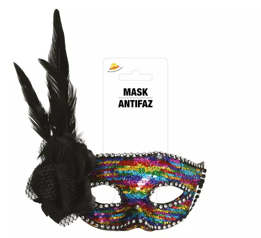 Translation missing: es.Antifaz Multicolor con Pluma