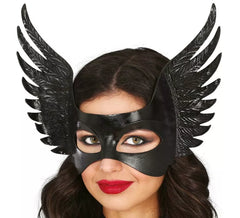 Maschera nera con ali per adulto