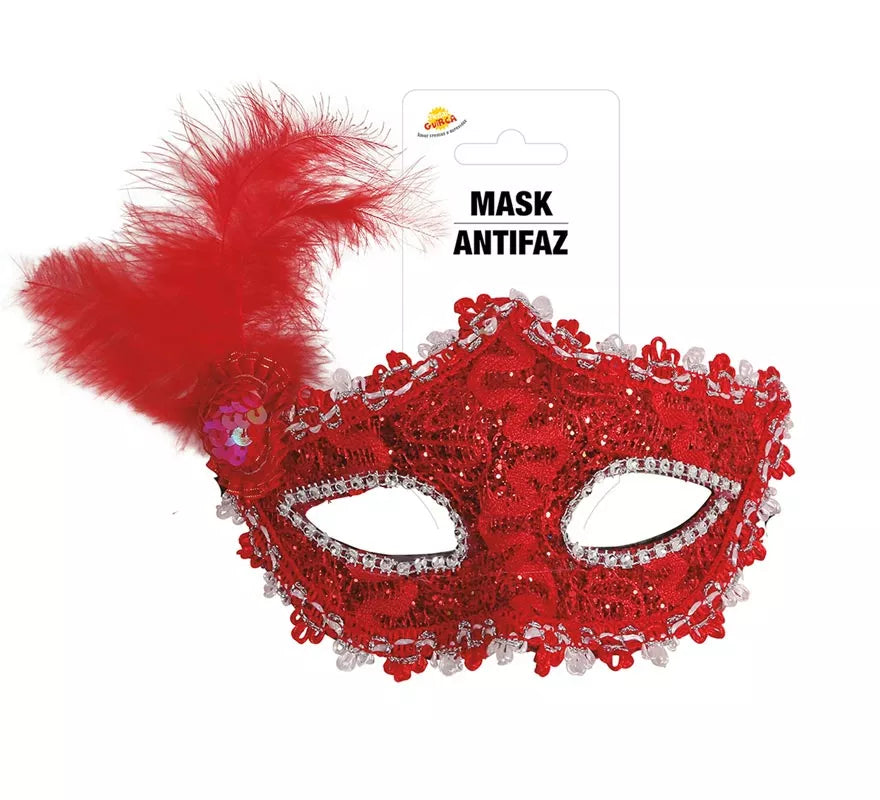 Translation missing: it.Antifaz Rojo con Pluma