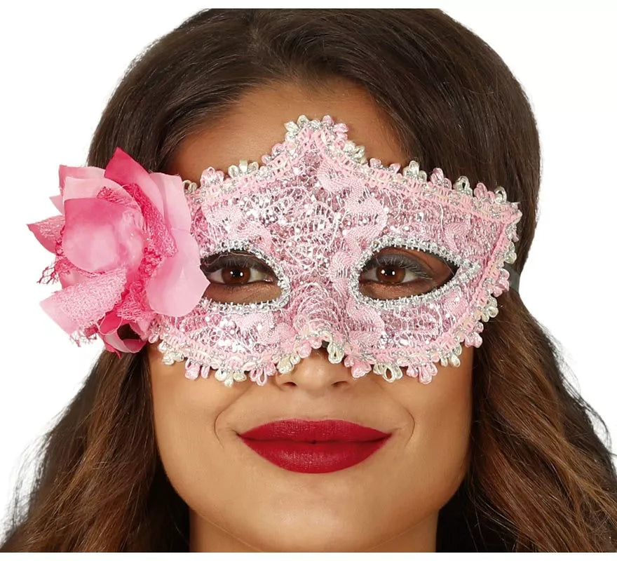 Translation missing: es.Antifaz Rosa con Flor