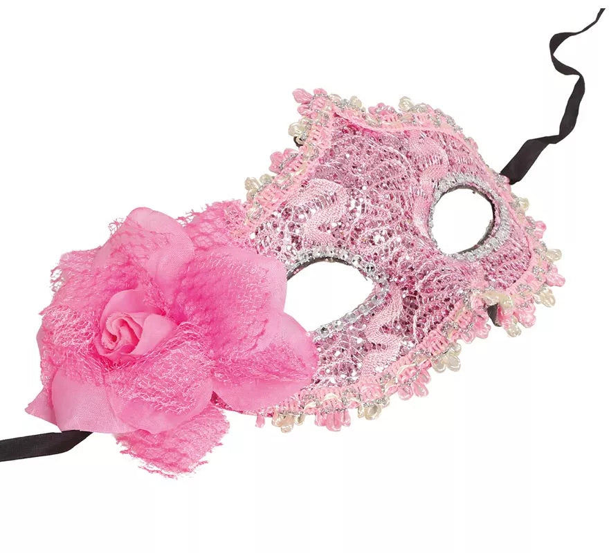 Translation missing: es.Antifaz Rosa con Flor