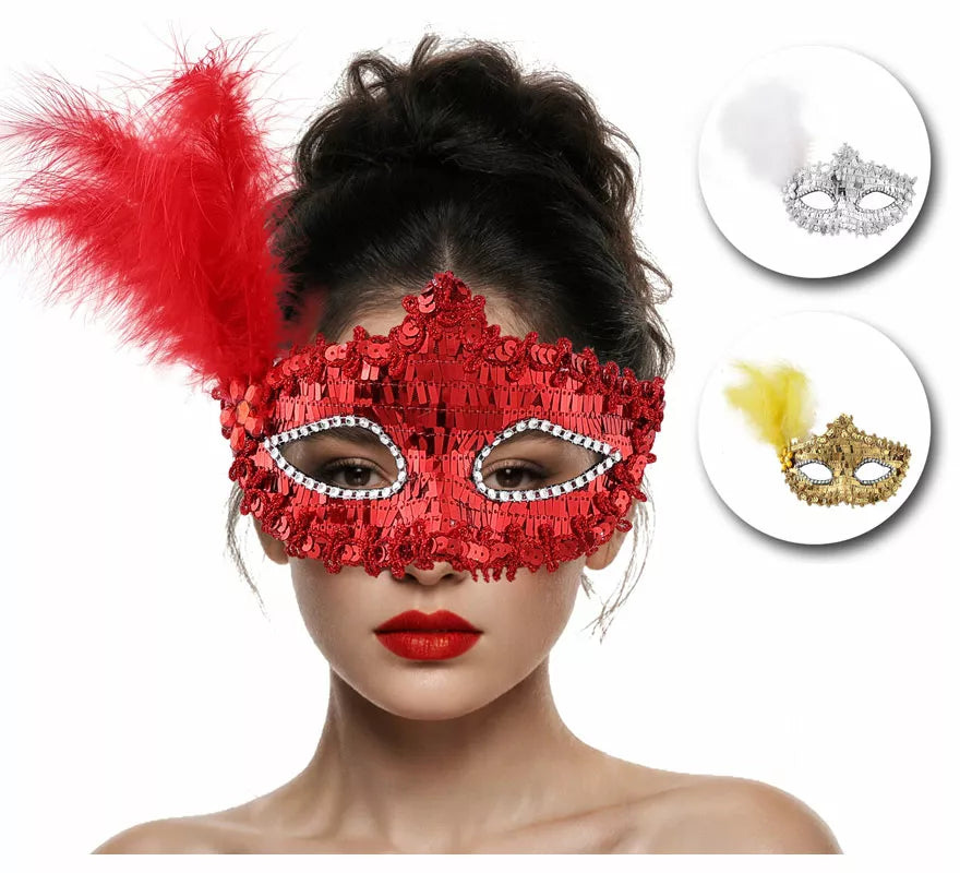 Translation missing: it.Antifaz Veneciano con Plumas en colores surtidos