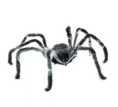 Ragno nero ambulante con tela 80x18x8 cm