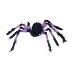 Araña Peluda lila y negra de 75 cm