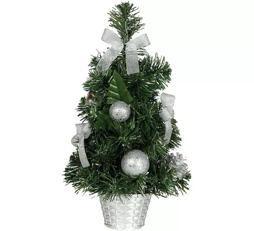 Translation missing: it.Árbol de Navidad Decorado Plata de 40 cm con Maceta
